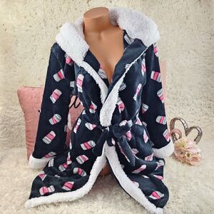 Elm & ALFIE Sequin Hooded Robe Coffe Mug ONE SIZE NEW!